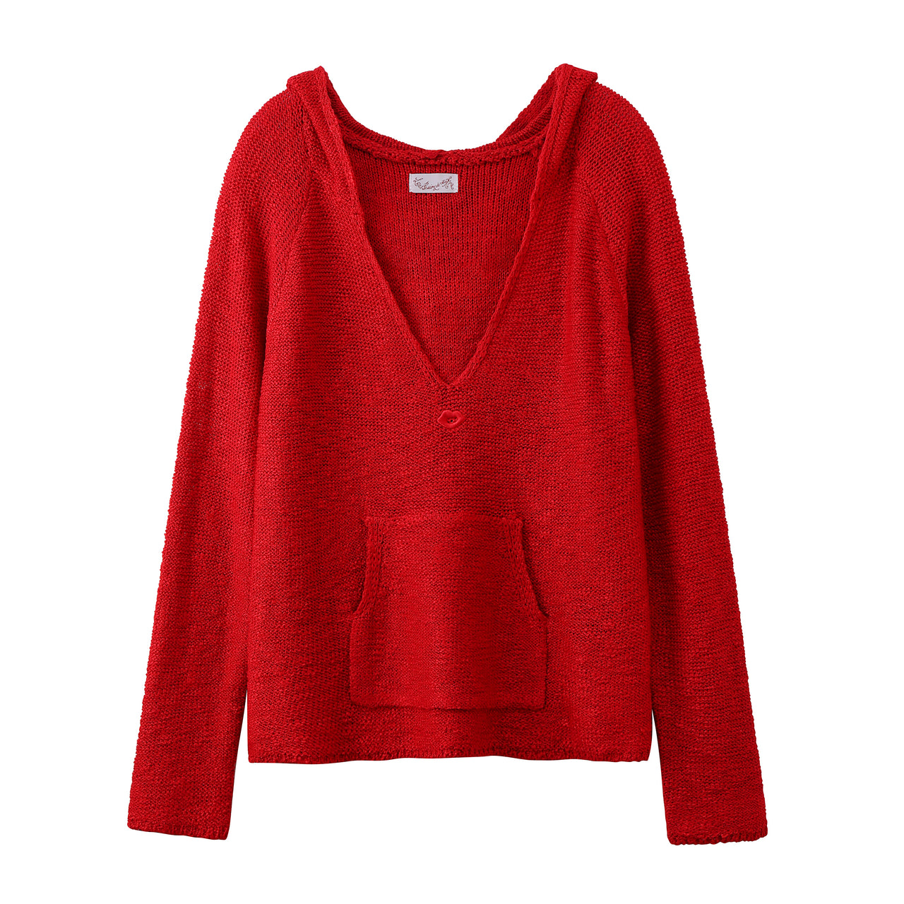 Knitted hoodie "Le Coquelicot" women